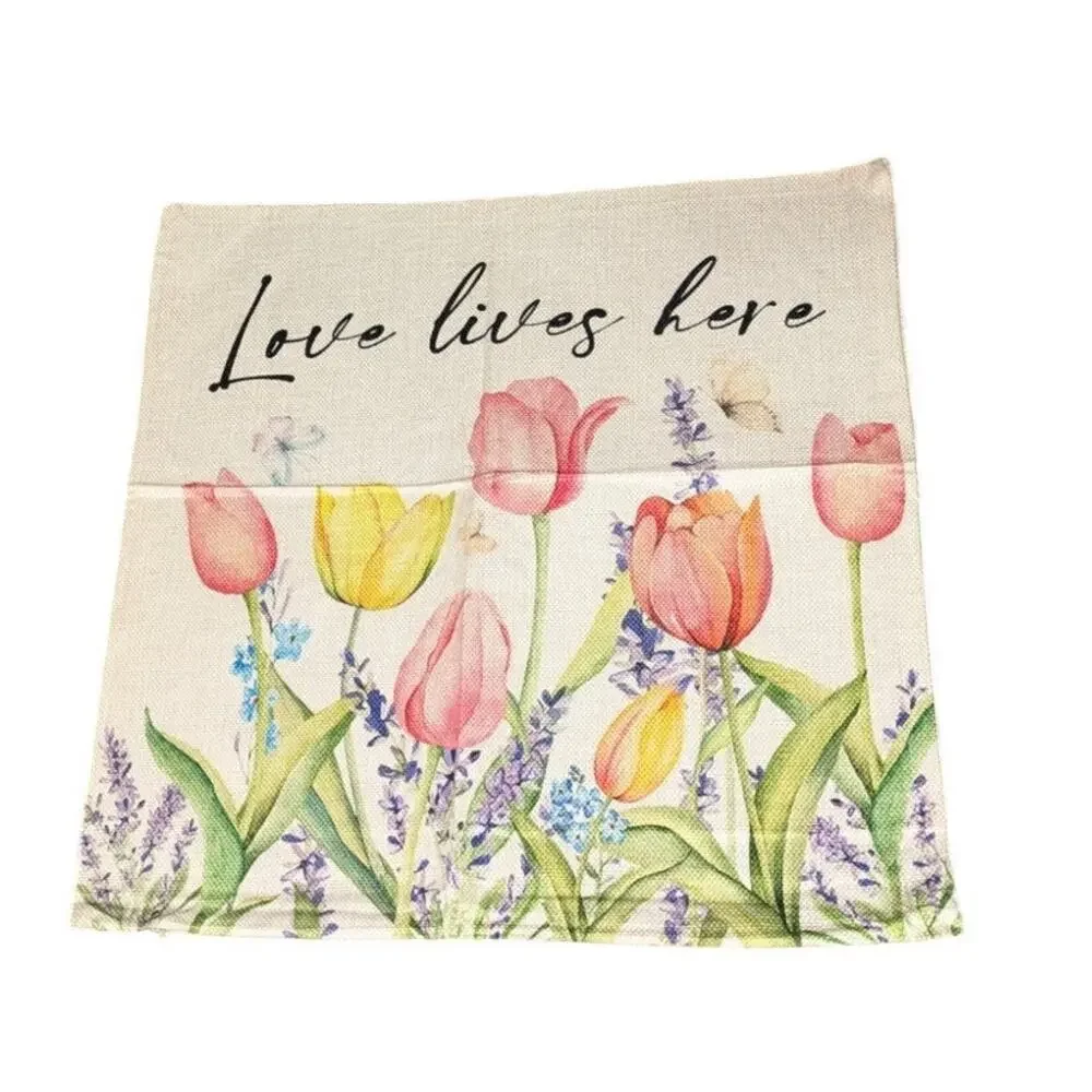 NWOT Spring Floral Zippered 17x17 Decorative Pillow Cover